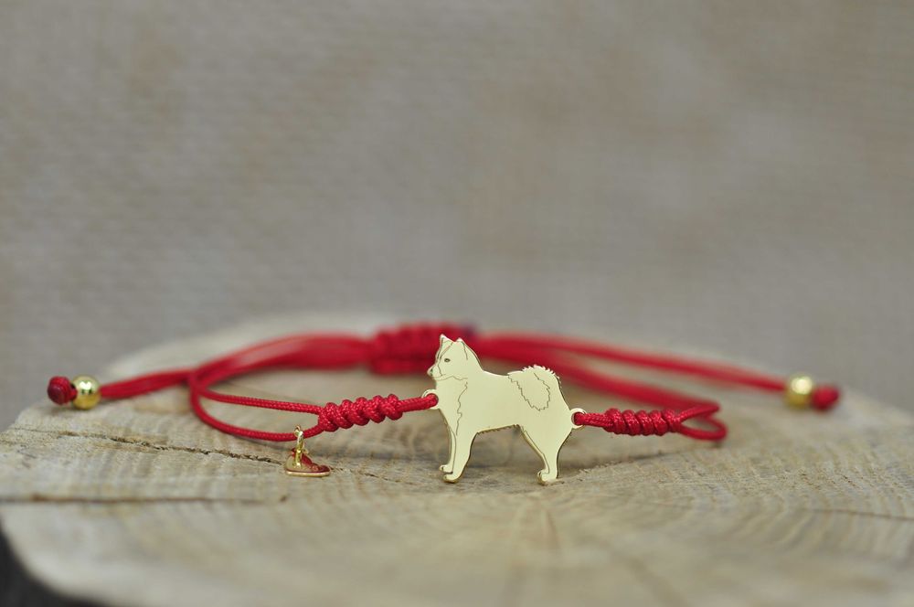 Łajka jakucka - bransoletka z psem, srebro 925