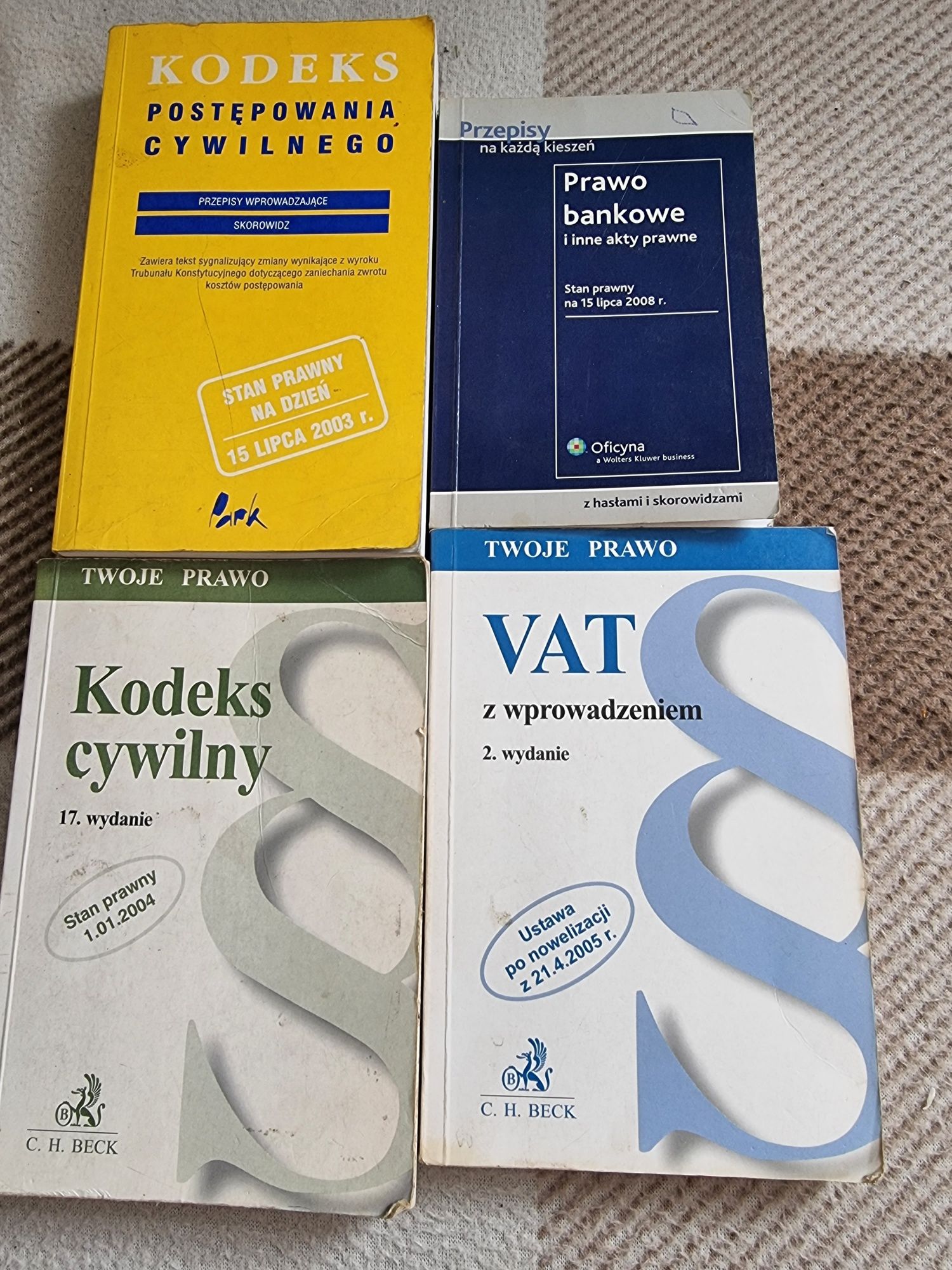 Kodeks postepowania cywilnego, kodeks cywilny, prawo bankowe, vat