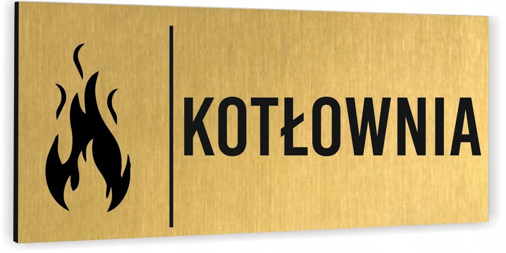 tabliczka kotłownia tekst napis piktogram tablica informacyjna