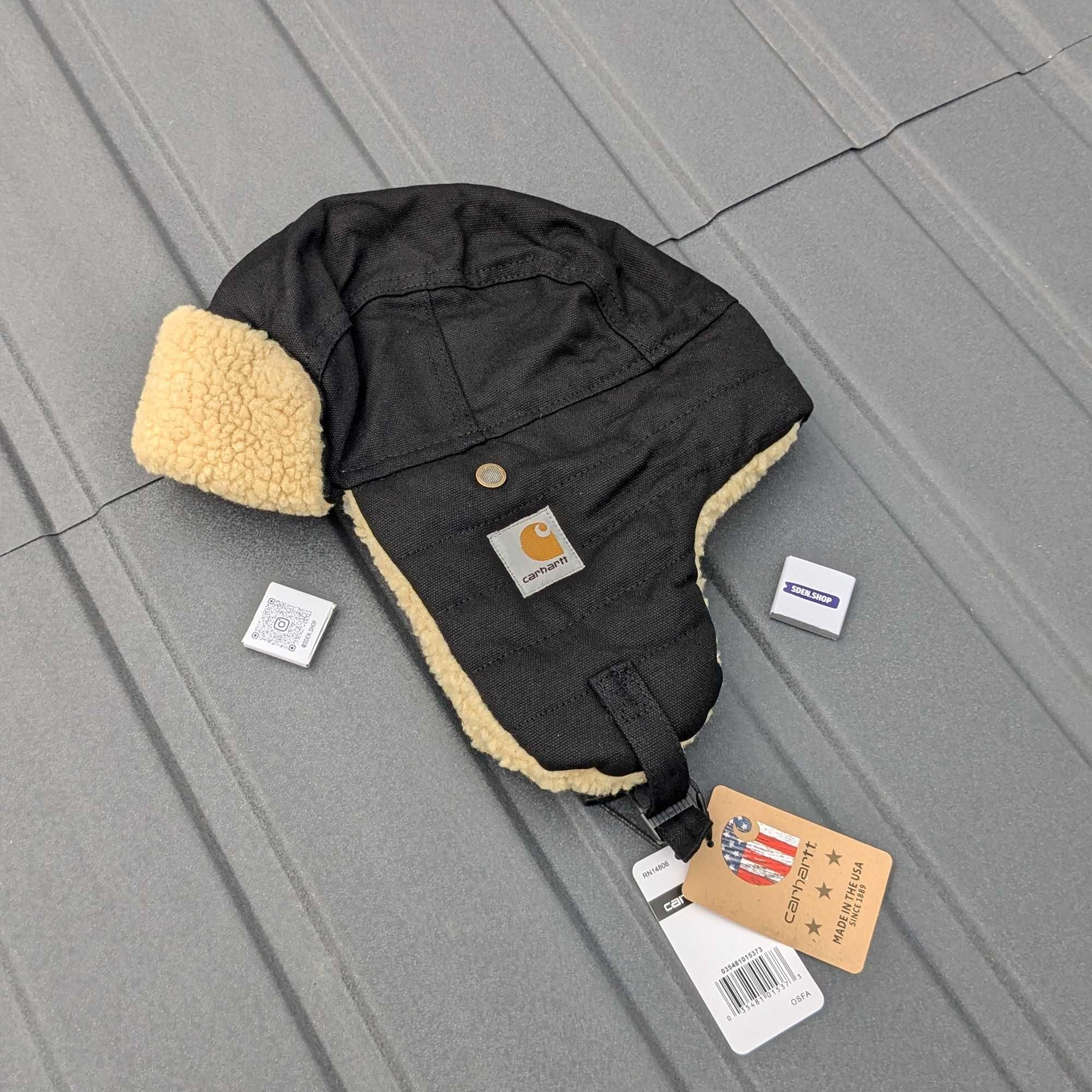 Вушанка Carhartt WIP, шапка кархарт, зимняя ушанка carhartt, чоловіча