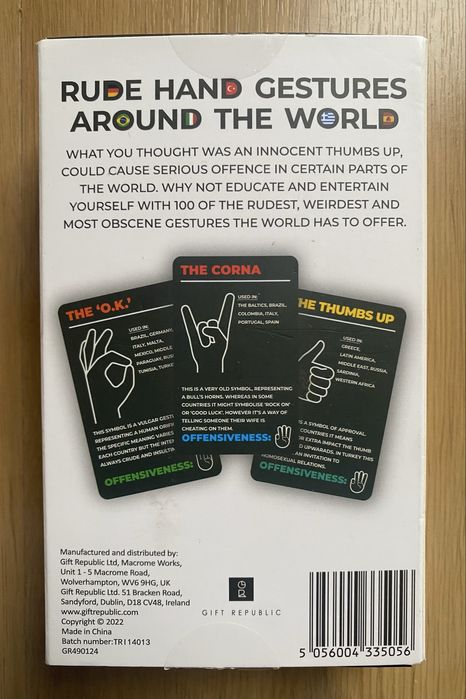 Cartas rude hand gestures cards