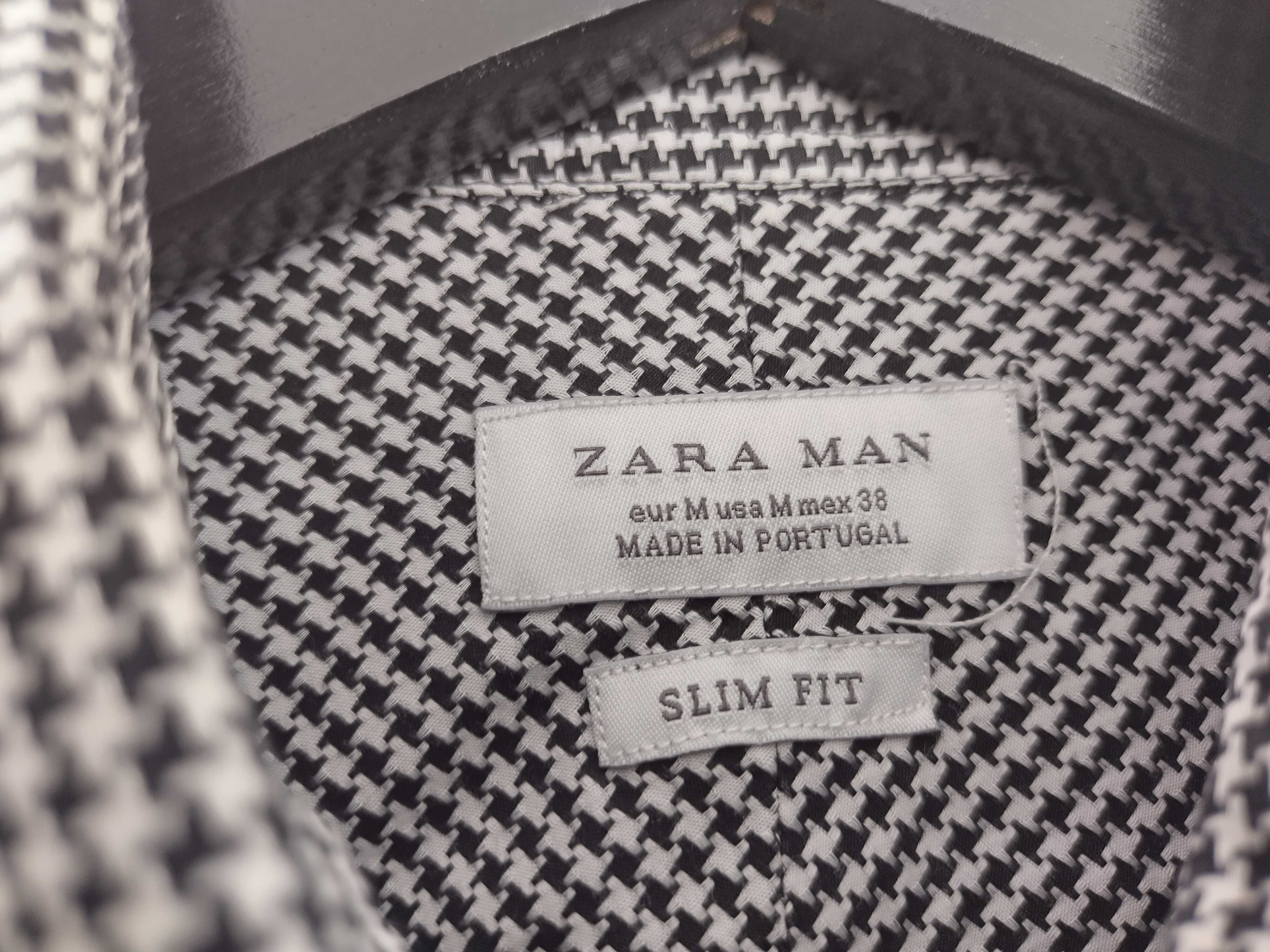 Męska koszula w drobną pepitkę, Zara, r. M