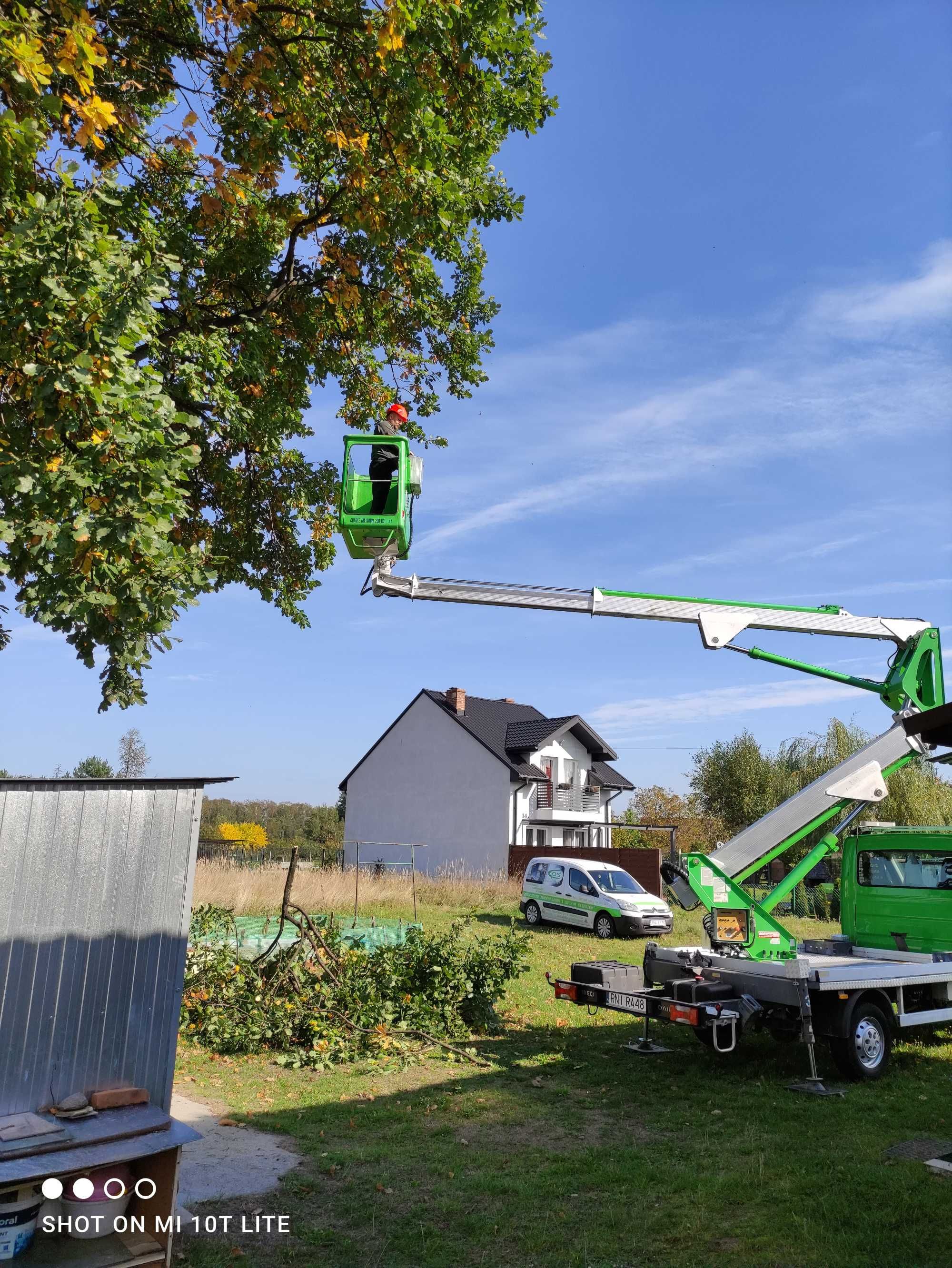 Usługi podnośnikiem koszowym, zwyżka,prace wysokościowe,wycinka drzew