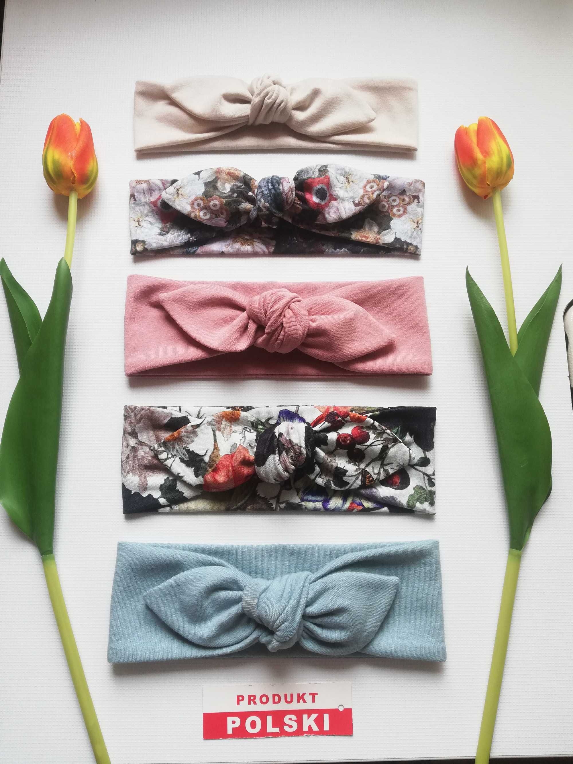 Czapka turban + opaska z kokardą + chustka z falbanką + opaska pin up