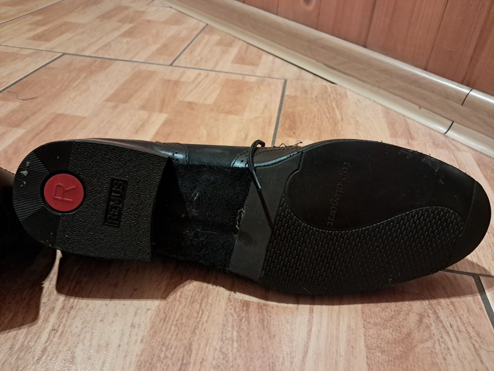 Buty czarne męskie ze skóry