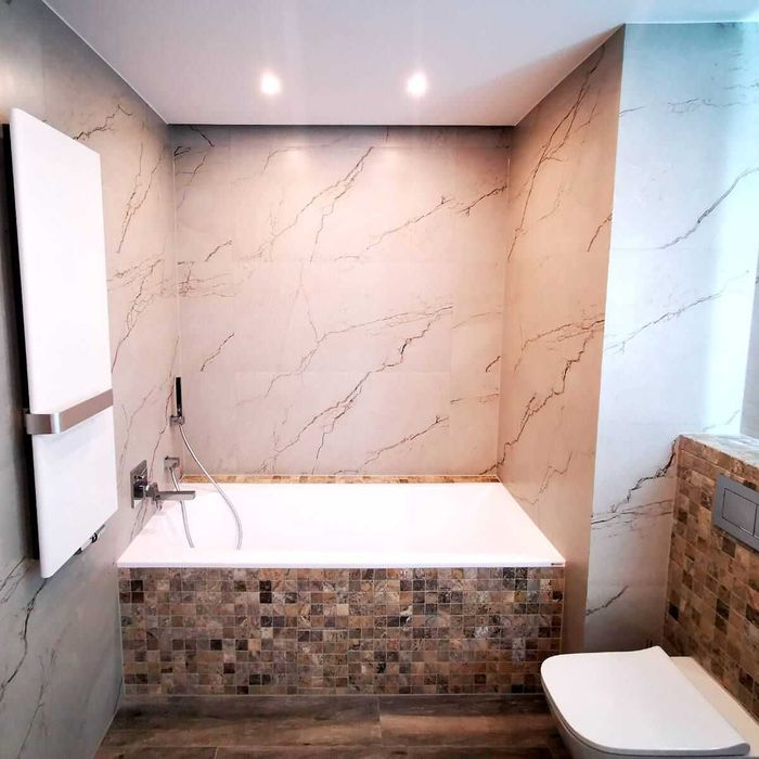 Mozaika kamienna, marmur, trawertyn, szlifowane, bębnowane,