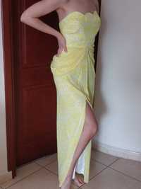 Suknia żółta długa r.34 z metkami ,,V Label London"