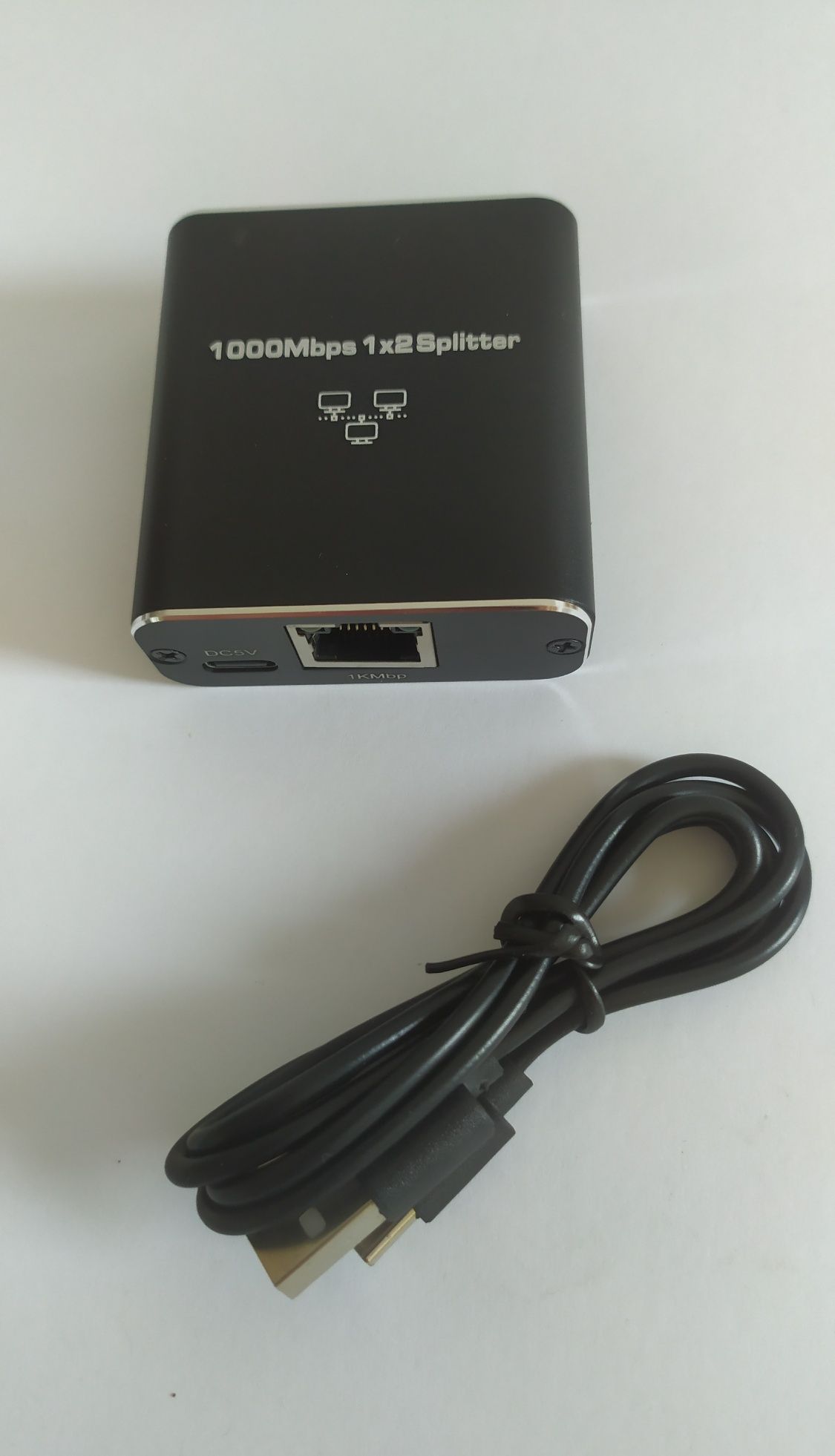 Adapter Rozdzielacz mini Switch splitter LAN Ethernet RJ45 2xRJ45 1 GB