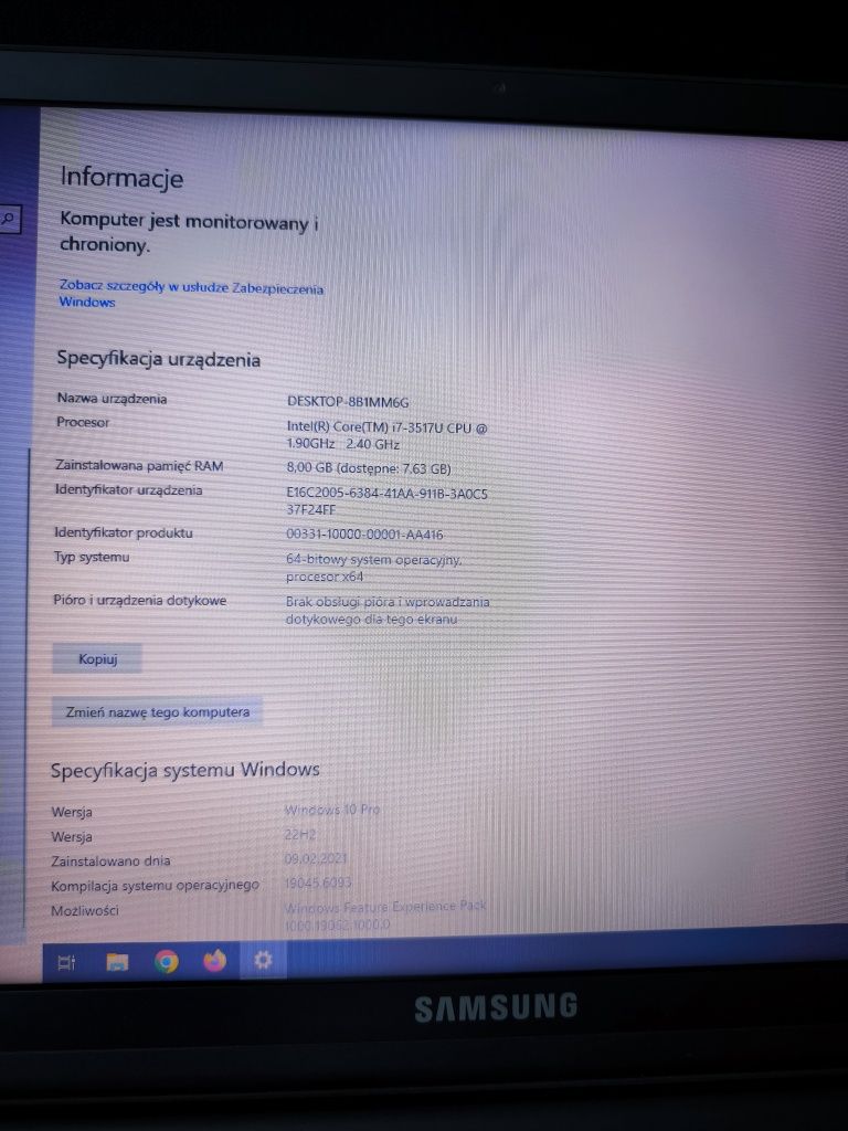 Notebook Samsung NP900X4C-A03PL i7  8GB Ram 256 GB SSD
