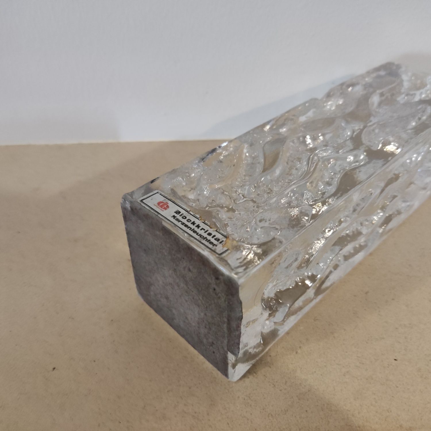 Castiçal de cristal de Ingrid Glashütte, Blockkristall Kerzenleuchter