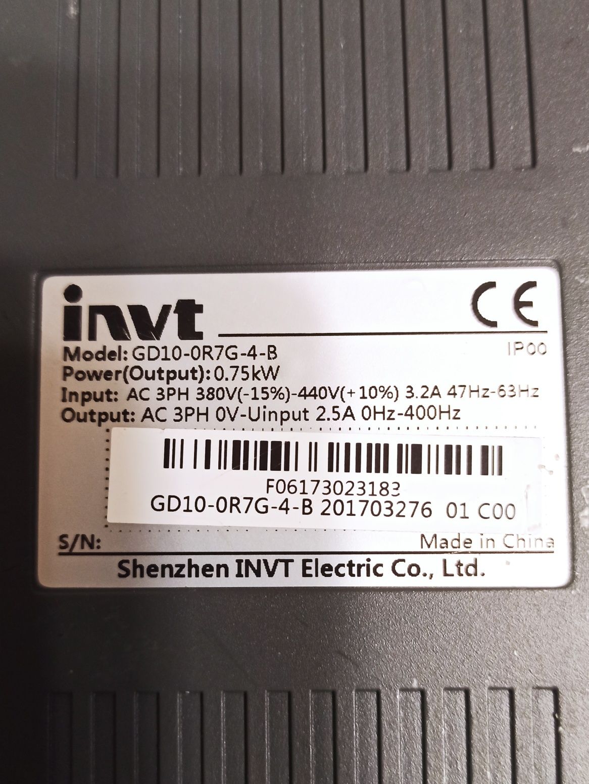 Частотный преобразователь INVT GD10-0R7G-4-B