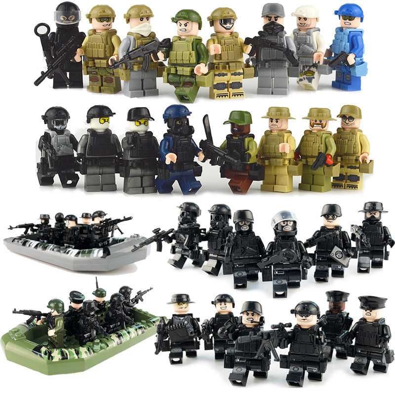 28 фигурок Лего военных 2 лодки swat спецназовцы армия лего Lego