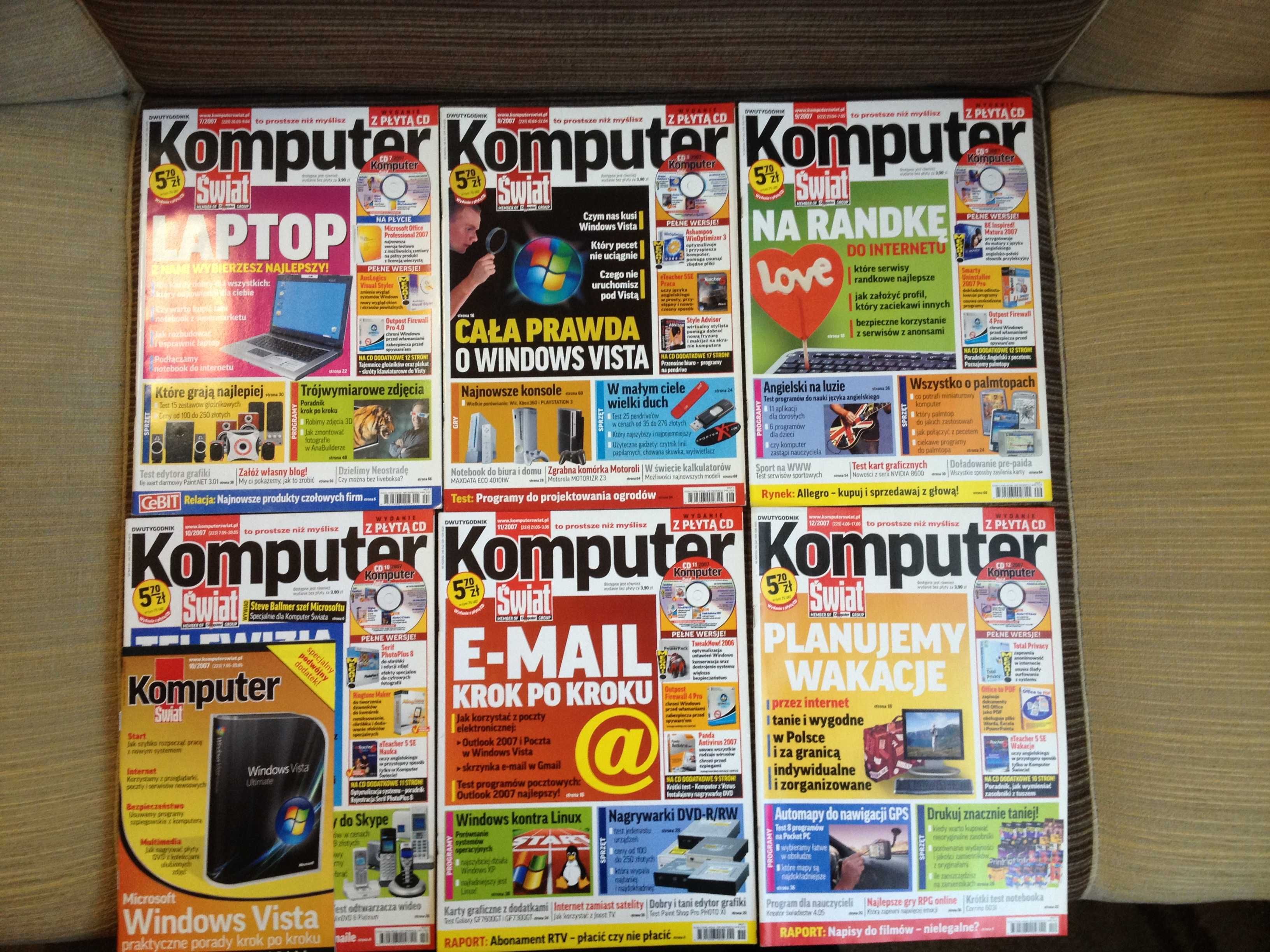 Komputer Świat dwutygodnik 2007 cały rocznik Okazja 26 numerów + płyty
