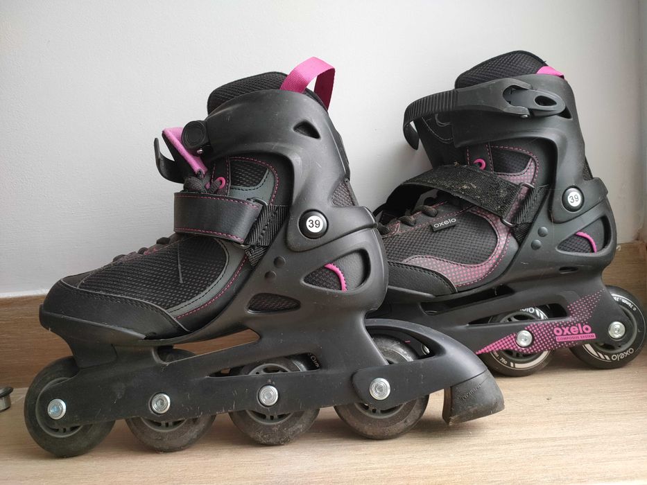 Patins Oxelo 39 + kit proteção