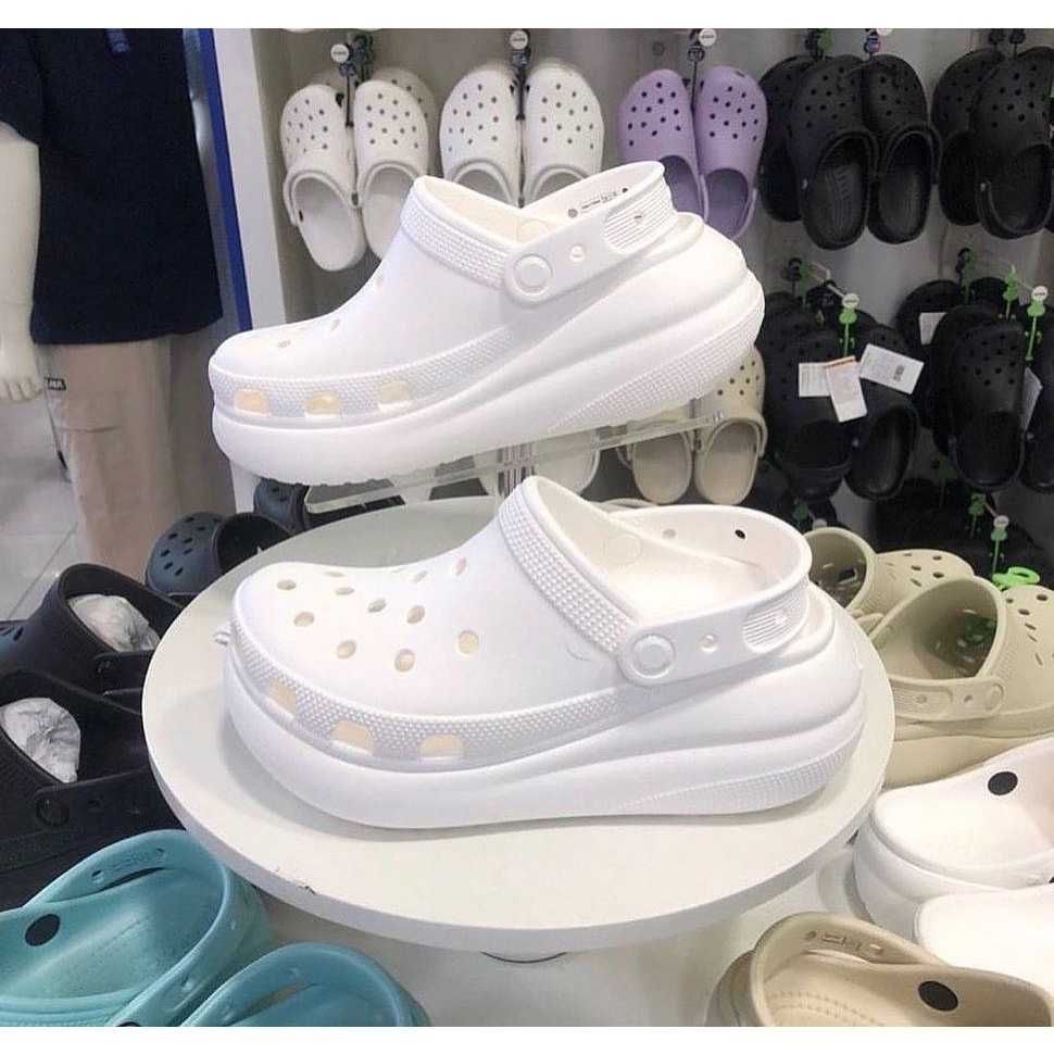 Кроксы Crocs Crush Platform Black молочные  черные белые лавандовые