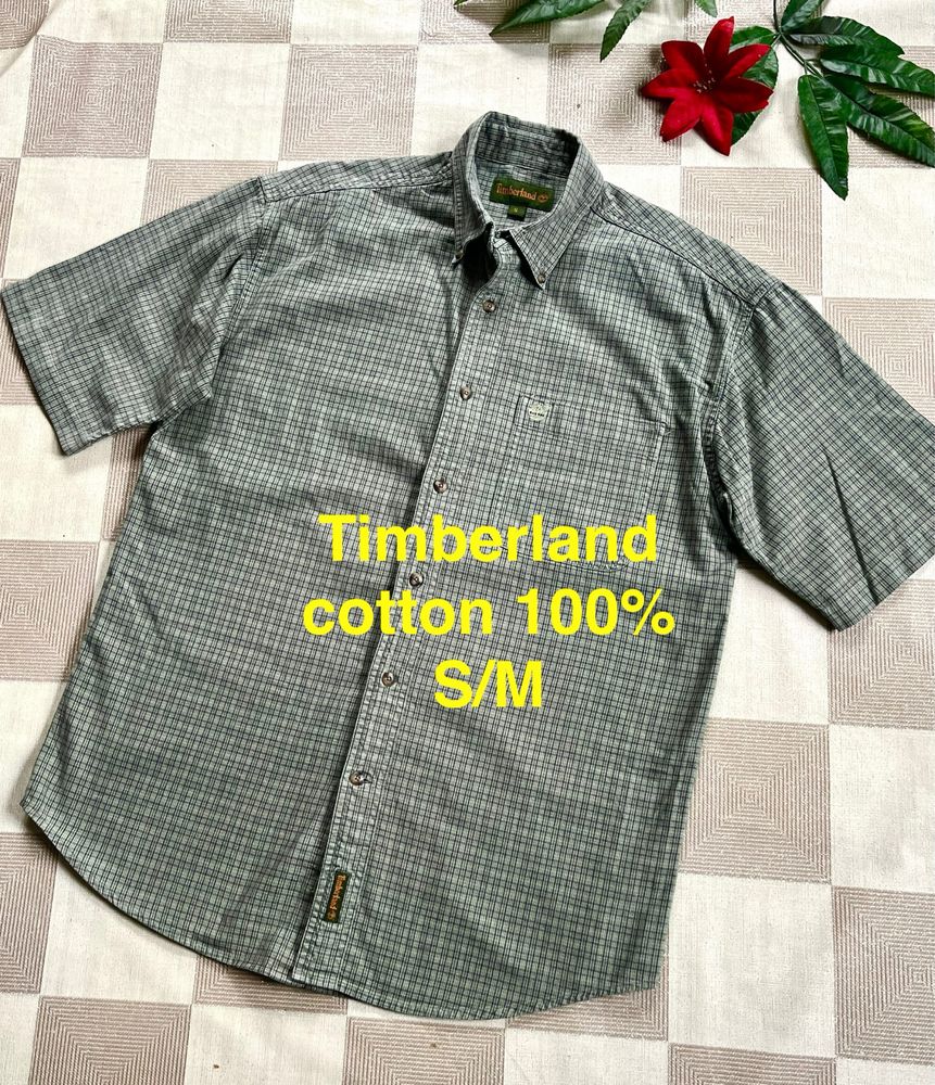Timberland koszula w kratkę markowa S/M cotton 100% luksusowa
