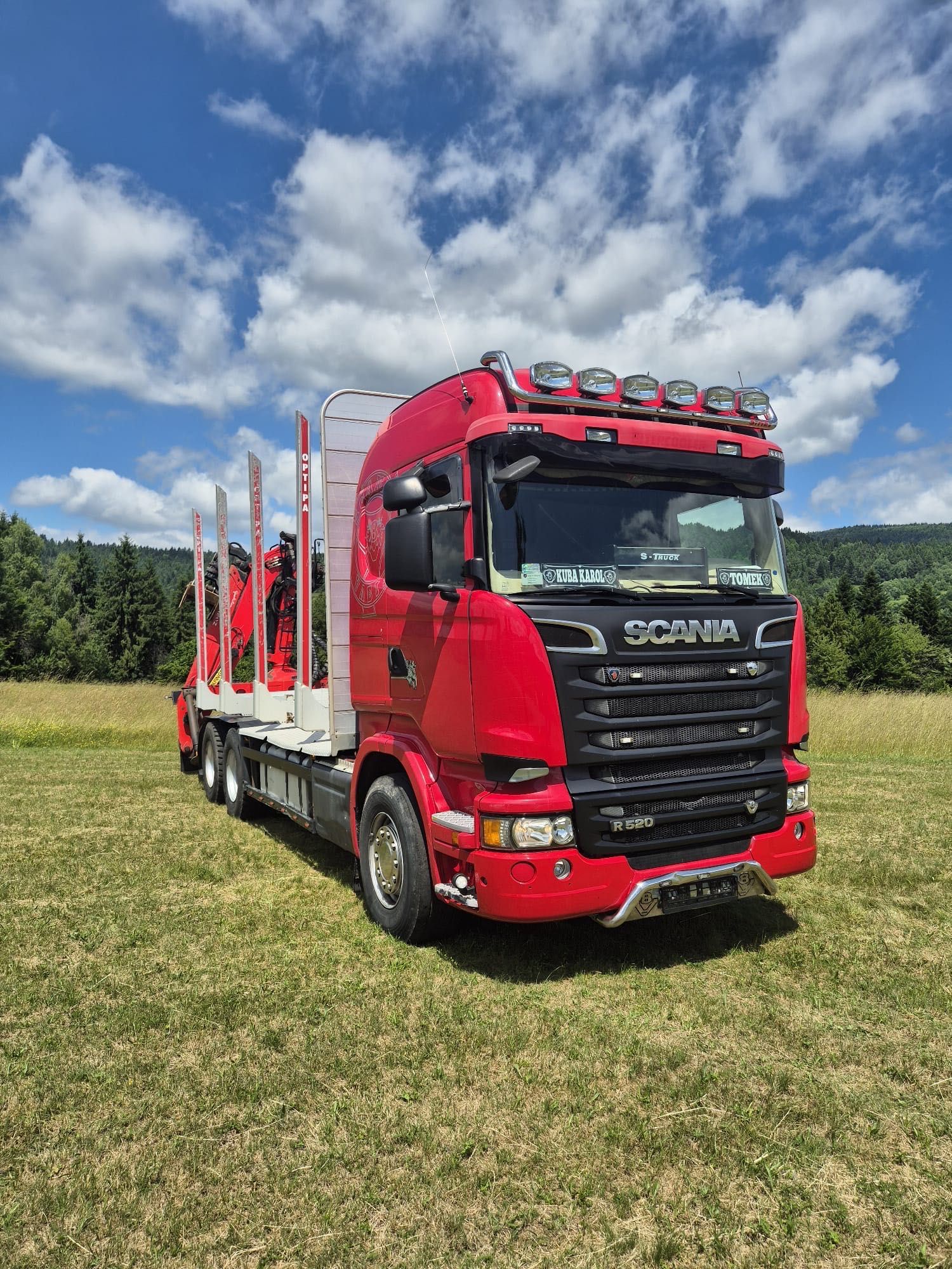 Scania R520 V8 6x4 do drewna lasu stosu kłody