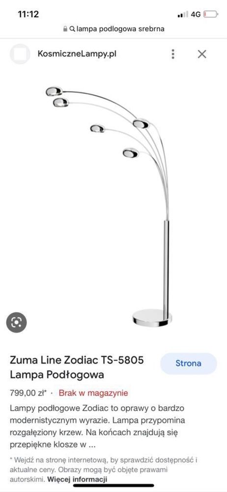 Lampa stojąca Zuma Line Zodiac