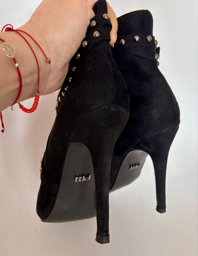Prima Moda czarne botki 38 obcas 11cm