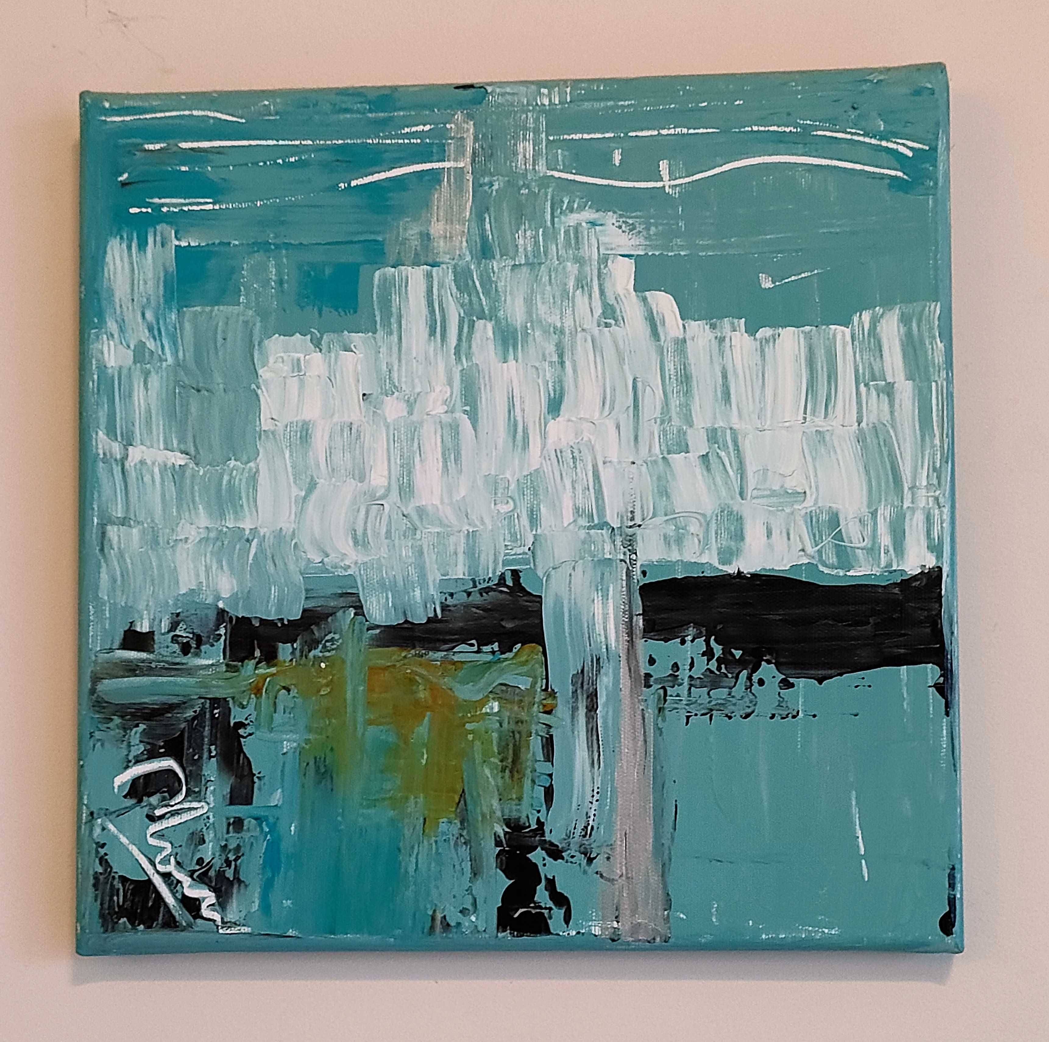 Dwa obrazy akrylowe ręcznie malowanych  30x30cm