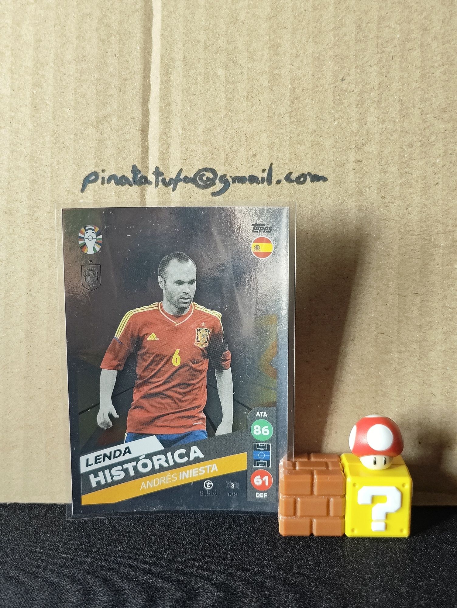 Carta Topps Andrés Iniesta Lenda Histórica – Euro 2024 Espanha