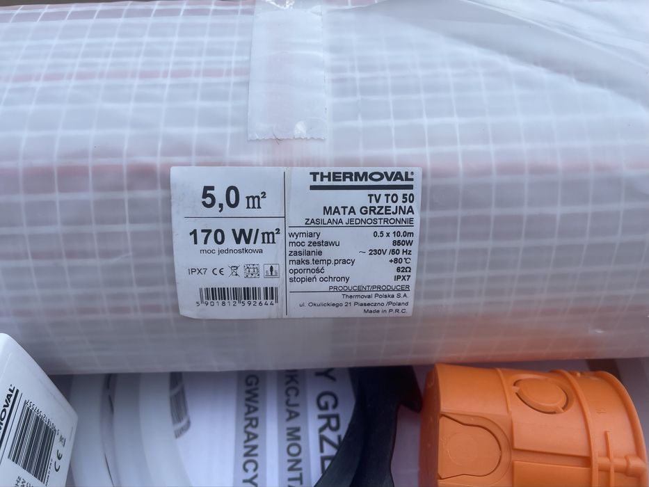 Zestaw elektrycznego ogrzewania podłogowego firmy Thermoval