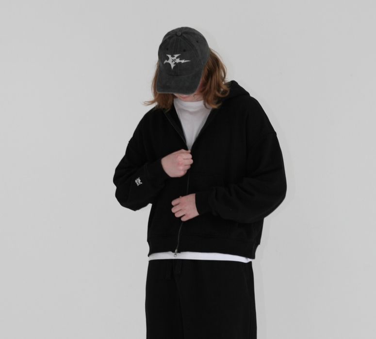 Чорний зіп худі M40 Oversized BOXY FIT зип худи оверсайз зипка baggy