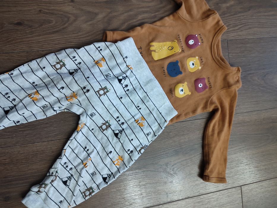 Komplet dresik w leśne zwierzątka 80