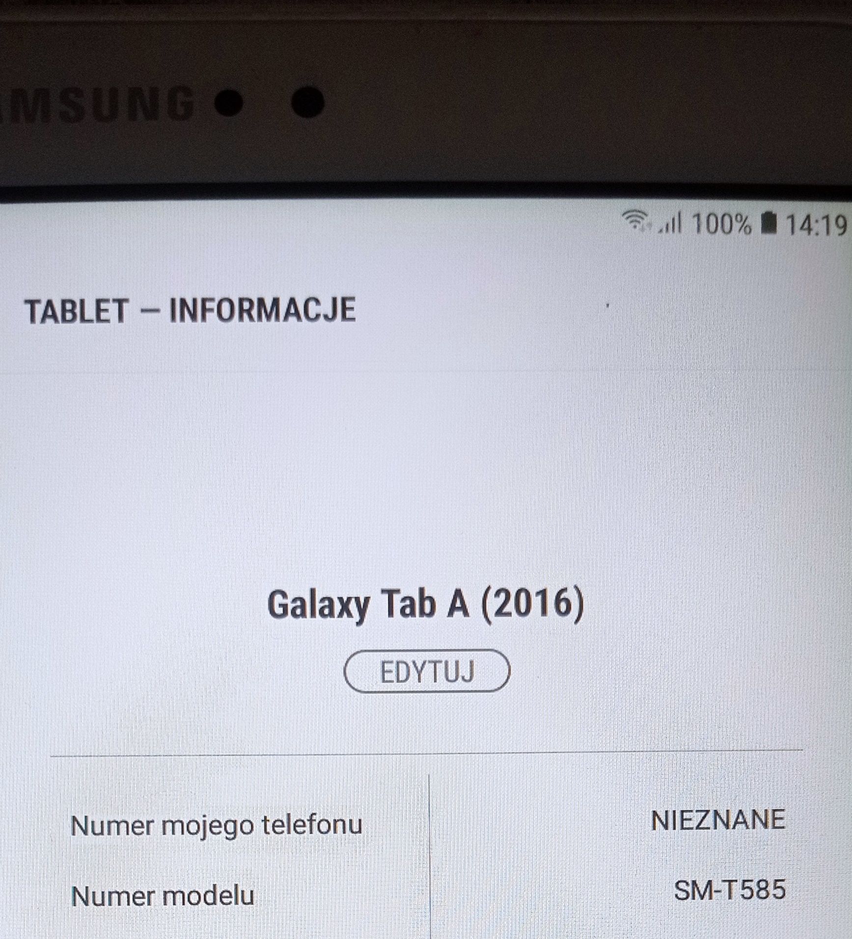 Sprzedam tablet Samsung Galaxy TAB A sm-t585