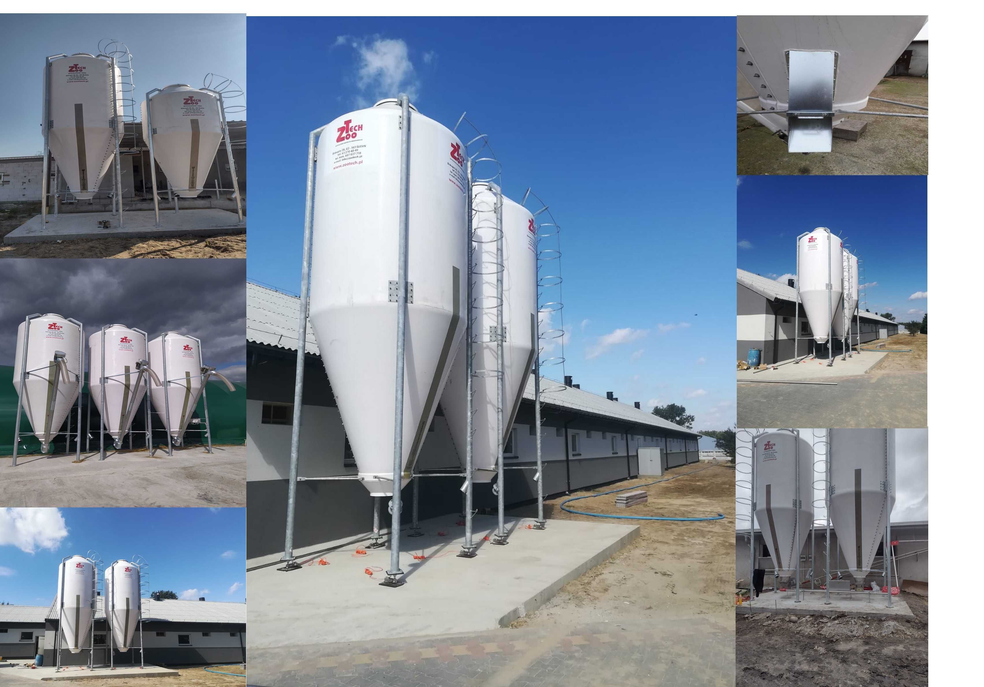 Silos paszowy poliestrowy SIV 8m3; 4,8t zbiornik na paszę z włókna szk