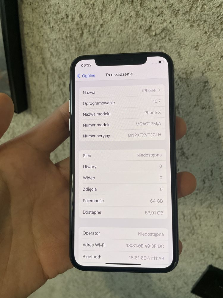 Iphone X 64GB nowa bateria 100%