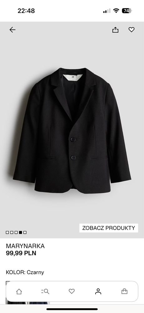Garnitur chłopięcy H&M 134 8-9 lat czarny