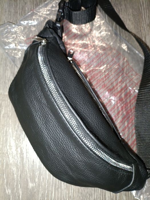 Сумка-бананка кожанная 30*13*9 см