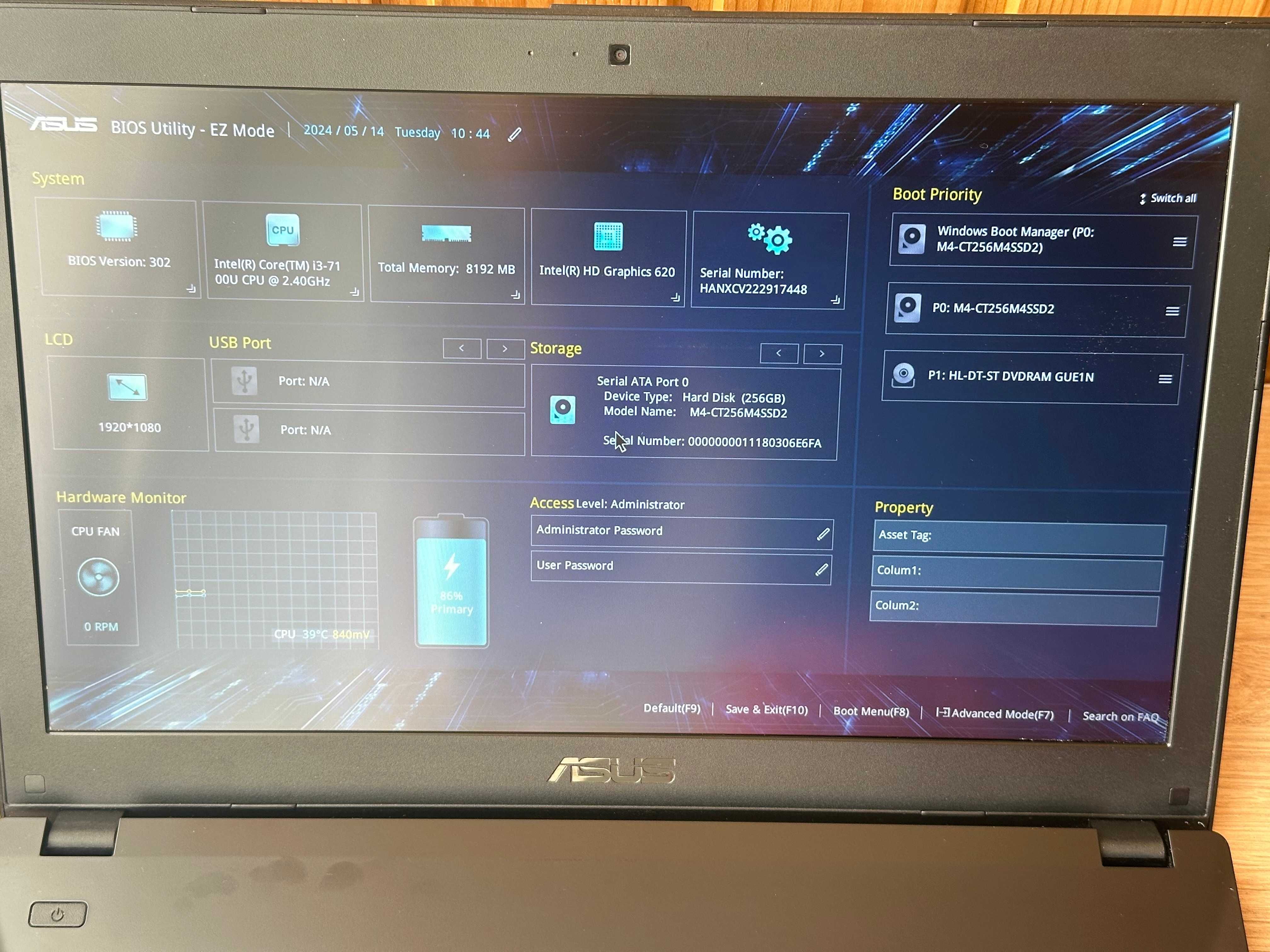 Ноутбук Asus Pro P2540U 15.6" i3-7100U RAM 8GB SSD 256GB