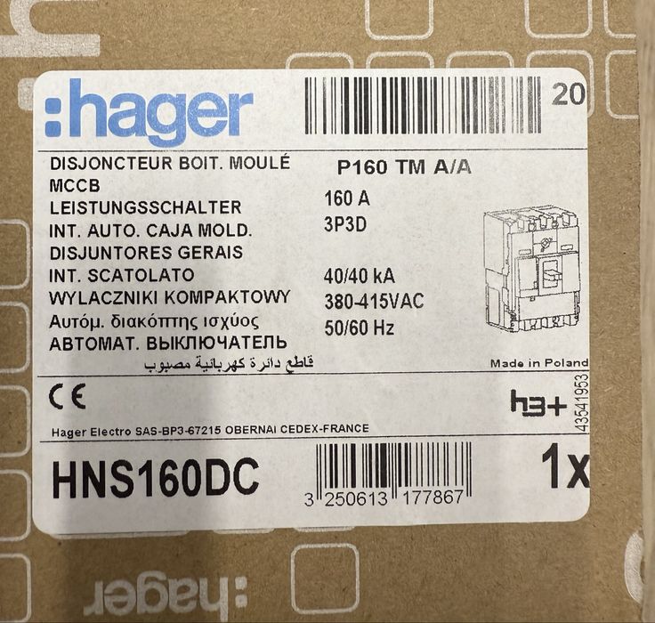 Wyłącznik mocy 160A 3P