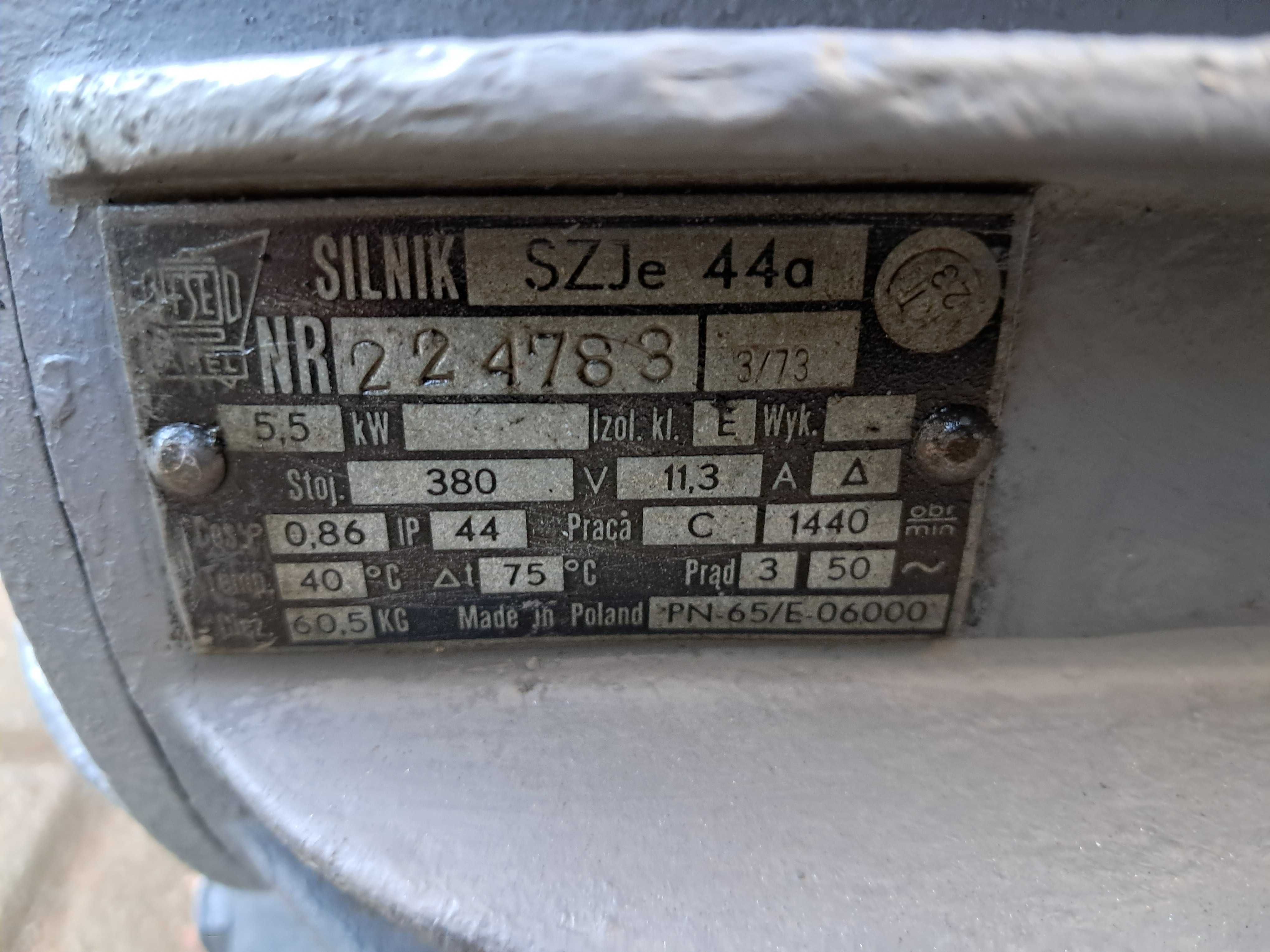 Silnik elektryczny 5.5 kw 1440 obrotów Polski  .Wysyłka