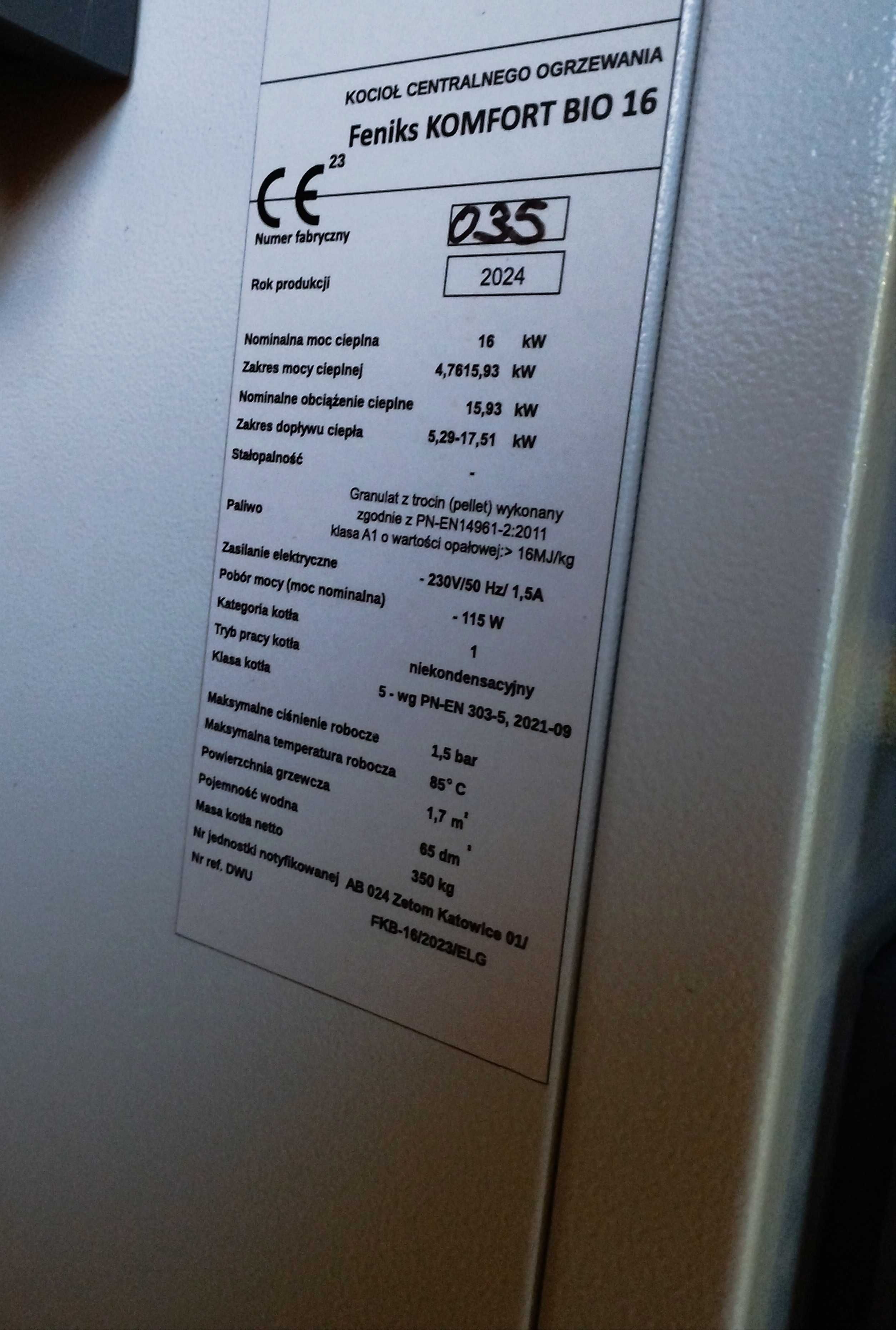 ocioł Piec Na Pellet 5 Klasy