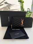 Duzy czarny portfel YSL