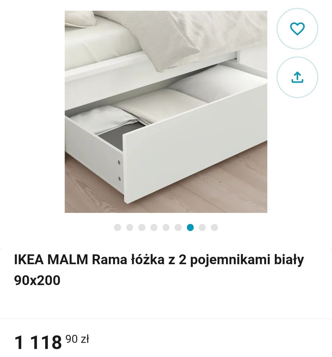 Łóżko ikea malm z szufladami stelażem pojemnikami