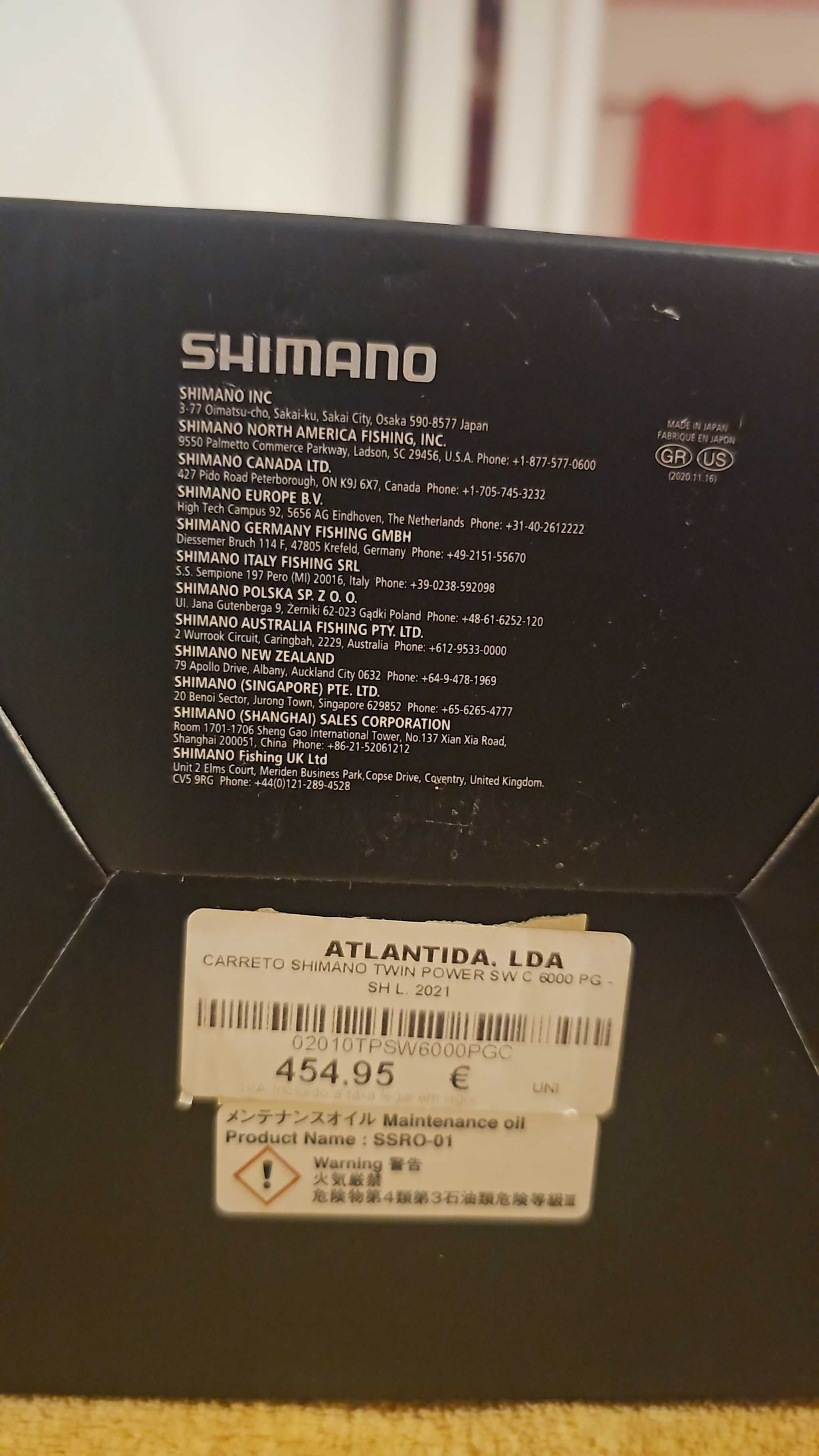 Carrreto de pesca shimano 6000