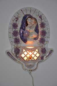Porcelana Roceram, Kapliczka lampka nocna ścienna, 35x26cm