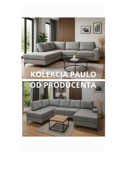 Nowoczesny Narożnik PAULO, duży narożnik USB rozkładana +gratis