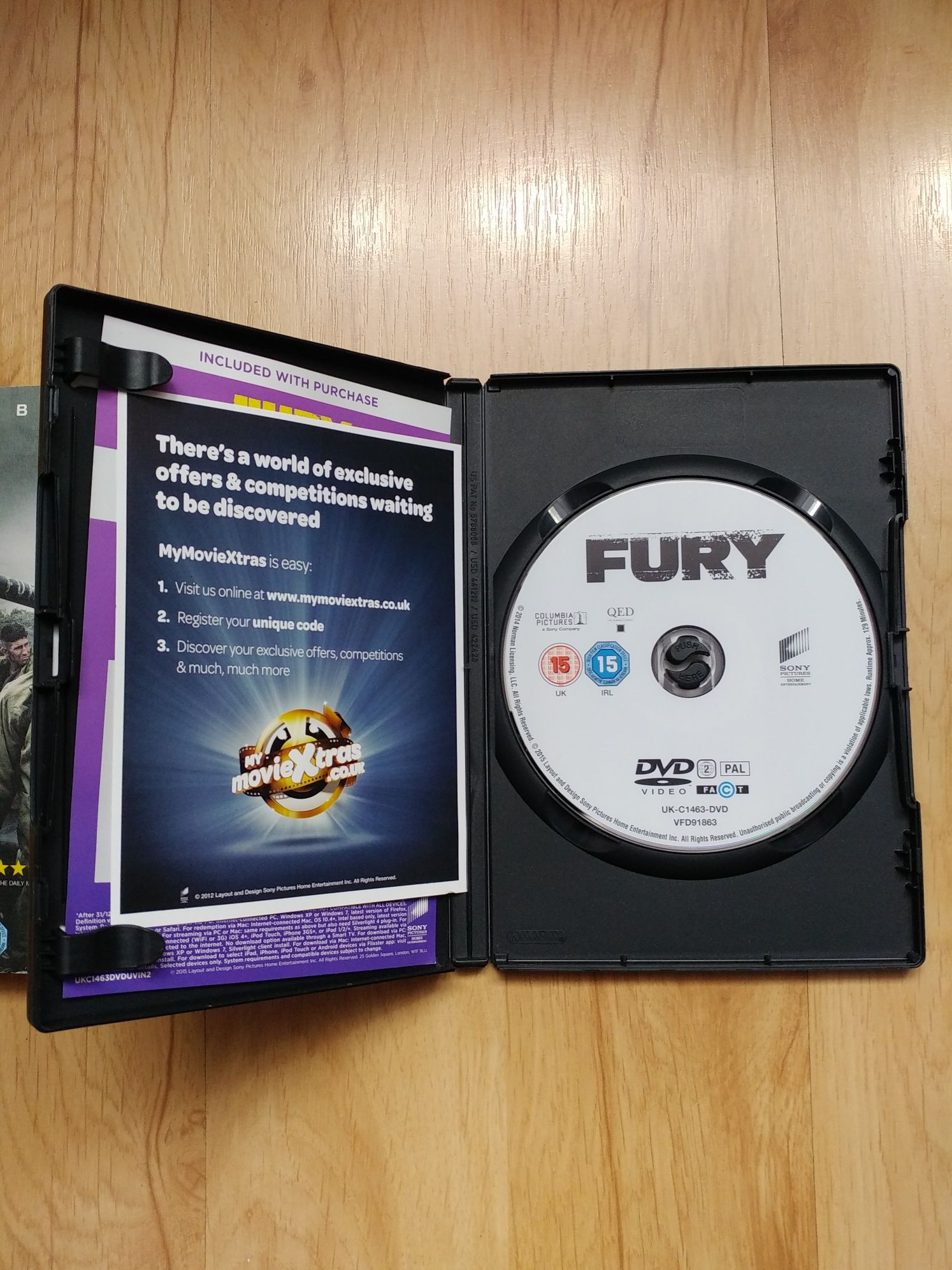 Film DVD"FURY" PL:" FURIA"oryginalna. Wyprz. wersja z Brad Pitt w roli