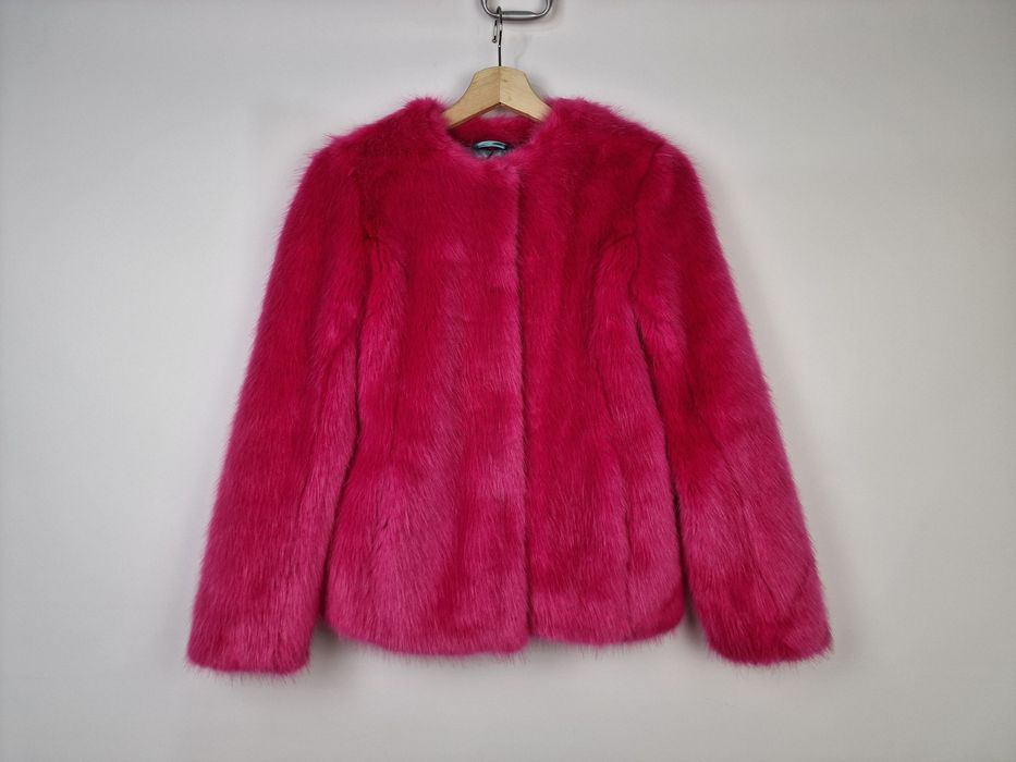 John Richmond różowe sztuczne futro