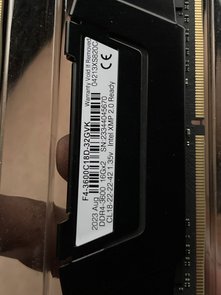 ОЗУ DDR 4 3600 16GBx2 32GB G.Skill Ripjaws V Intel XPM2.0