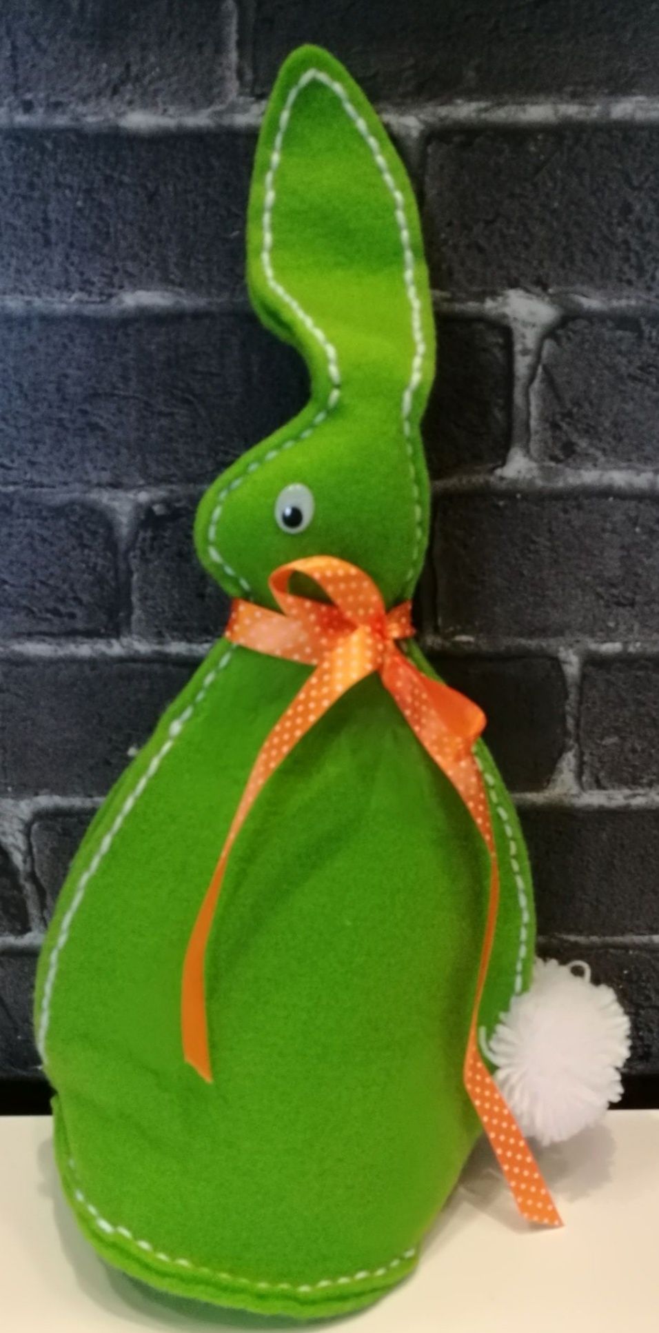 Zając Wielkanocny handmade ręcznie wykonany filc duży na słodycze