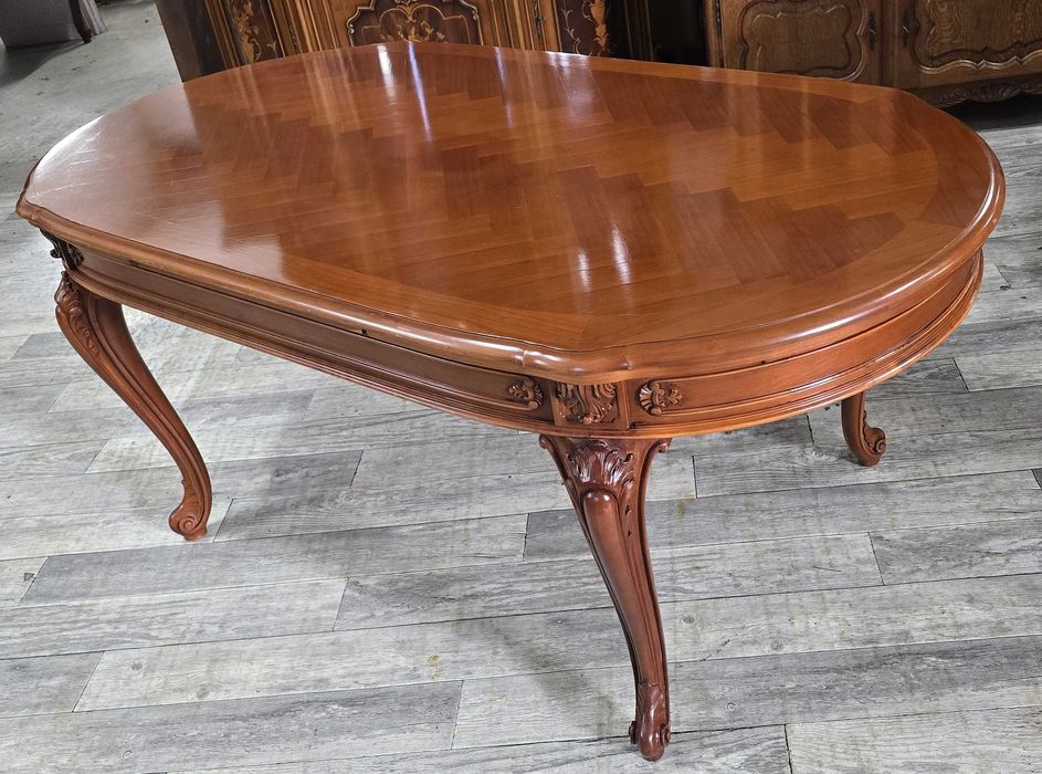 Unikatowy Francuski Rozkładany Stół + 4 Krzesła