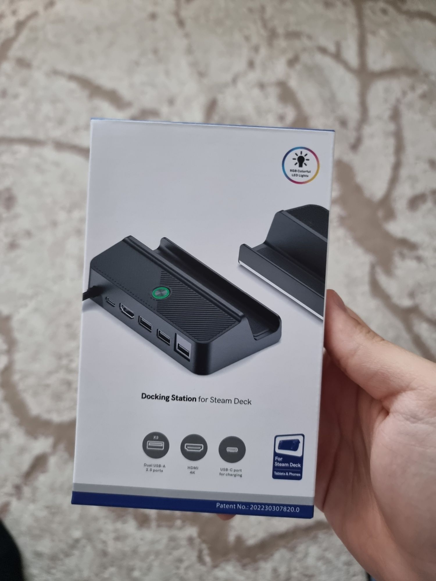 Док станція для steam deck RGB підсвітка, HDMI 2.0 (4k), 3х USB