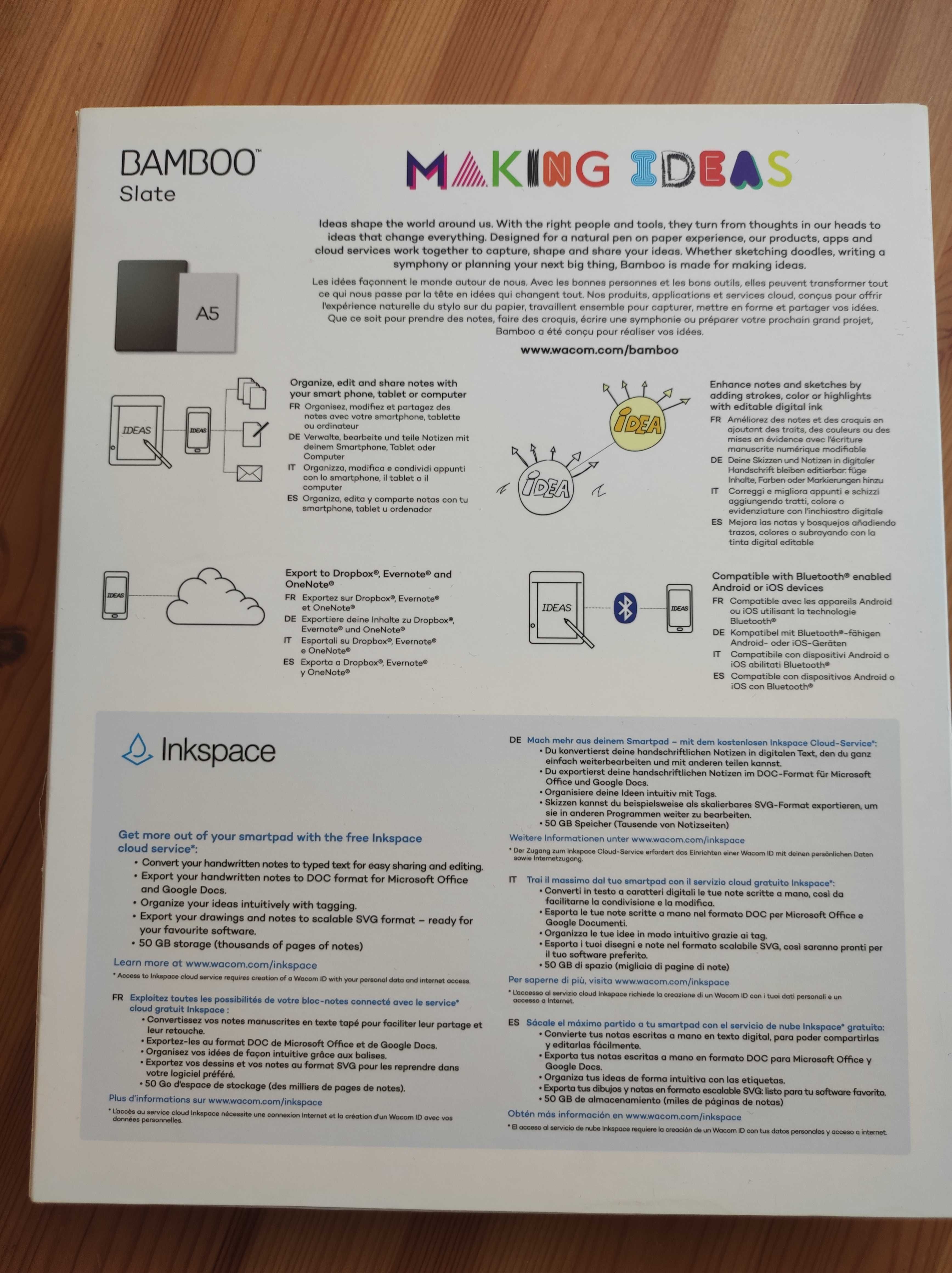 Tablet - notatnik elektroniczny - Wacom Bamboo Slate A5 CDS-610S