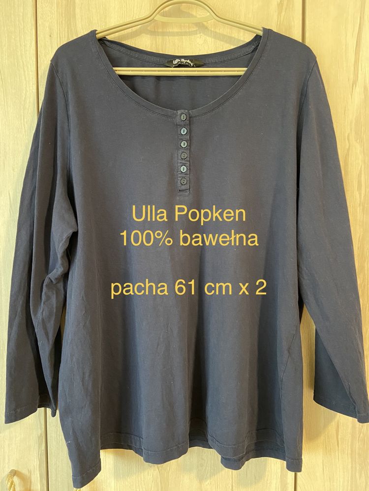 Ulla Popken 5XL Ok 50 granatowa bluzka piżama bawełna Vintage